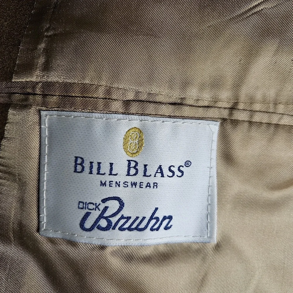 Bill Blass Mens Blazer 46L Cashmere Brown Dick‎ Bruhn Coat Suit Jacket